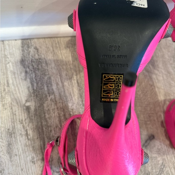 Balenciaga Cagole Pink Strappy Leather Heels NEW - Picture 13 of 13